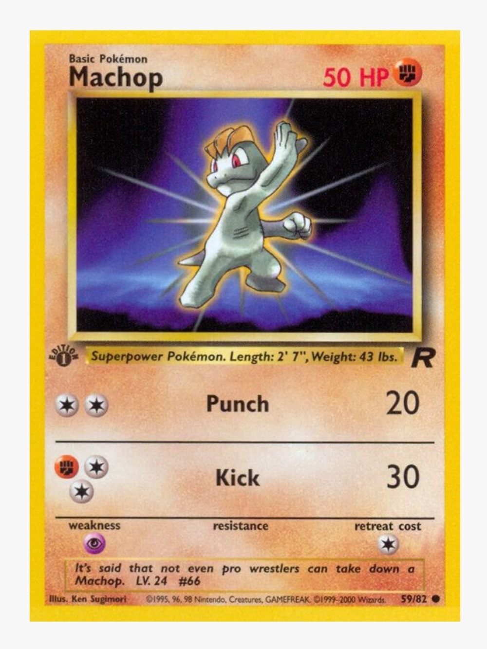 Machop Team Rocket Unlimited Pokemon Trading Card
